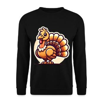 Twerking Dinde Drôle Thanksgiving - Sweat-shirt Unisexe - noir - Devant - Alina (178cm) & Michal (187cm)