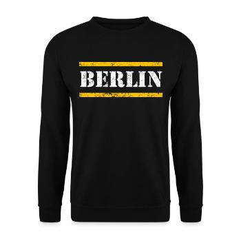 Berlin - Unisex Pullover - Schwarz - Vorne - Alina (178cm) & Michal (187cm)