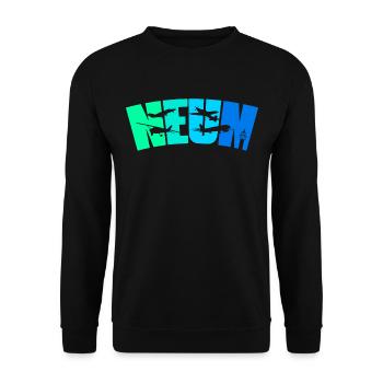 Geburtstag Junge 9 Jahre Flugzeug Flugzeuge - Unisex Pullover - Schwarz - Vorne - Alina (178cm) & Michal (187cm)