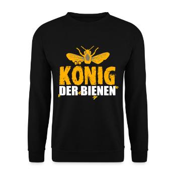 Imker Bienenkönig Imkerei Bienenzucht Geschenk - Unisex Pullover - Schwarz - Vorne - Alina (178cm) & Michal (187cm)