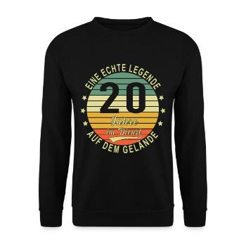 20 Jähriges Dienstjubiläum Arbeitsjubiläum - Unisex Pullover - Schwarz - Vorne - Alina (178cm) & Michal (187cm)
