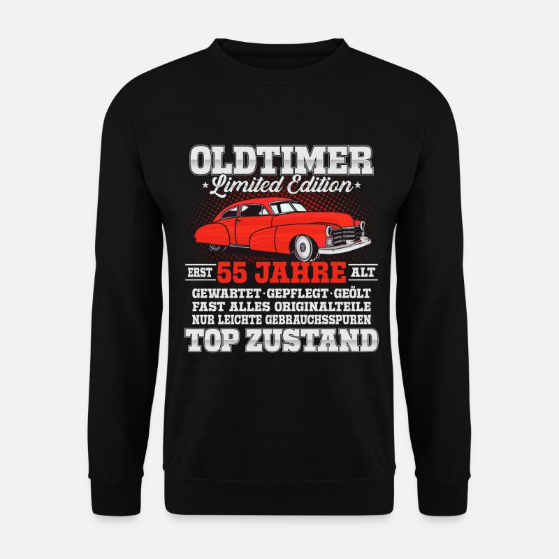 Oldtimer Baujahr 55 Jahre 55 Geburtstag Geschenk - Unisex Pullover - Schwarz