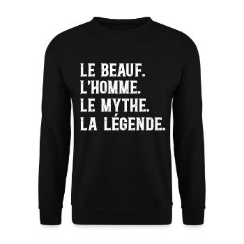 Beauf Homme Mythe Légende Beau-Frère - Sweat-shirt Unisexe - noir - Devant - Alina (178cm) & Michal (187cm)