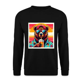 Design T-Shirt Tiere Unsere - Unisex Pullover - Schwarz - Vorne - Alina (178cm) & Michal (187cm)