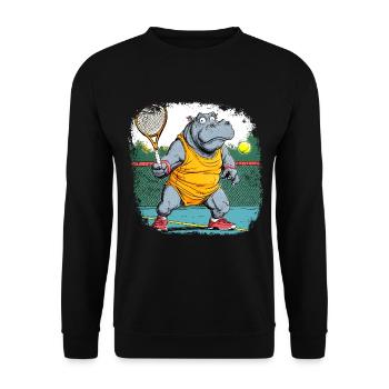 Hippos Tennis - Unisex Sweatshirt - black - Front - Alina (178cm) & Michal (187cm)