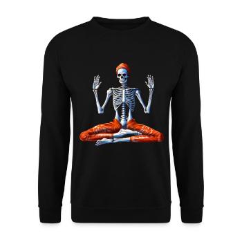 Yoga Skeleton - Unisex Sweatshirt - black - Front - Alina (178cm) & Michal (187cm)