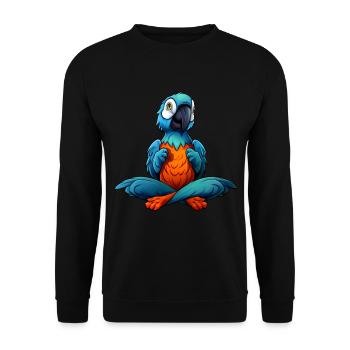 Yoga perroquet - Sweat-shirt Unisexe - noir - Devant - Alina (178cm) & Michal (187cm)