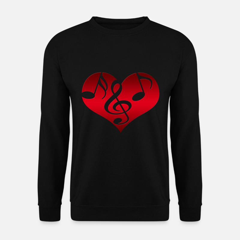 MUSIC HEART - Unisex Pullover - Schwarz