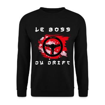 boss du drift japon jdm dérapage volant - Sweat-shirt Unisexe - noir - Devant - Alina (178cm) & Michal (187cm)