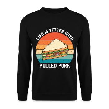 Food Love Sandwich Baguette Ketchup - Sweat-shirt Unisexe - noir - Devant - Alina (178cm) & Michal (187cm)