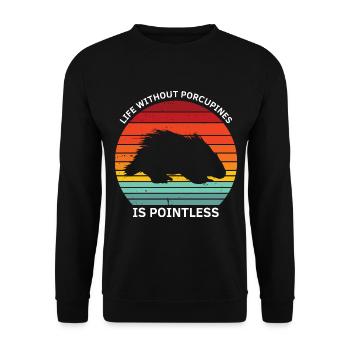 Porcupine designs for hedgehog porcupine fan - Unisex Sweatshirt - black - Front - Alina (178cm) & Michal (187cm)