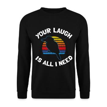 Kookaburra Design and Laughing Bird - Unisex Sweatshirt - black - Front - Alina (178cm) & Michal (187cm)