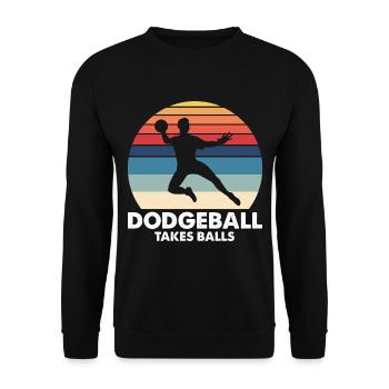 Dodgeball for Dodgeball Player and Gaga Ball - Unisex Sweatshirt - black - Front - Alina (178cm) & Michal (187cm)