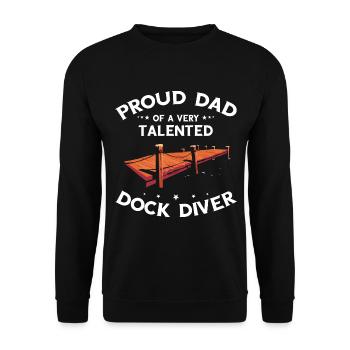 Dock Diving Design for Dog Jumping and Dock Dog - Unisex Sweatshirt - black - Front - Alina (178cm) & Michal (187cm)
