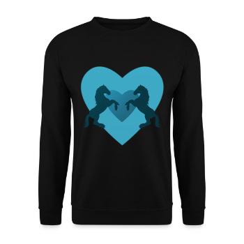 Horse horses riding equestrian pony western - Unisex Sweatshirt - black - Front - Alina (178cm) & Michal (187cm)