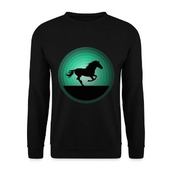 Chevaux équitation sport équestre - Sweat-shirt Unisexe - noir - Devant - Alina (178cm) & Michal (187cm)