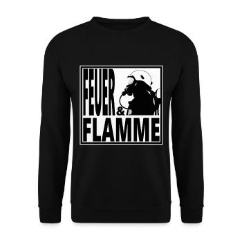 Feuerwehr, Feuerwehrmann, Geschenk, Shirt, Tasse - Unisex Pullover - Schwarz - Vorne - Alina (178cm) & Michal (187cm)