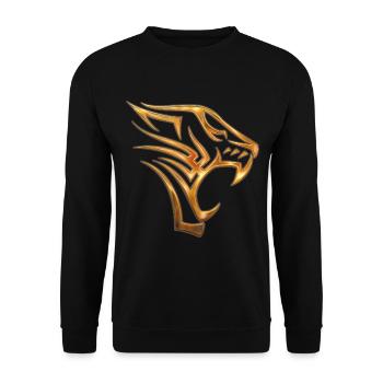Tribal tiger - Unisex Sweatshirt - black - Front - Alina (178cm) & Michal (187cm)