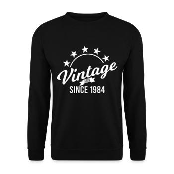 Vintage 1984 Anniversaire Année de naissance Retro seashell - Sweat-shirt Unisexe - noir - Devant - Alina (178cm) & Michal (187cm)