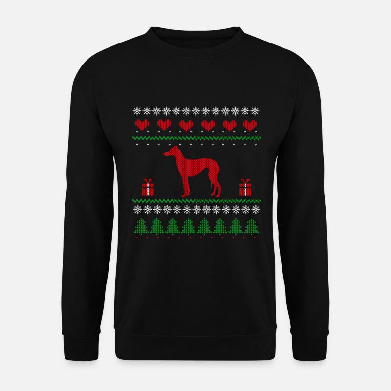 Ugly Christmas Whippet Windhund Geschenk - Unisex Pullover - Schwarz