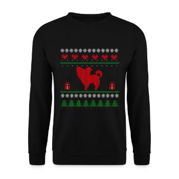 Noël laid Papillion Noël miniature - Sweat-shirt Unisexe - noir - Devant - Alina (178cm) & Michal (187cm)