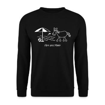 to the sea, horse with wheels, holiday, travel - Unisex Sweatshirt - black - Front - Alina (178cm) & Michal (187cm)