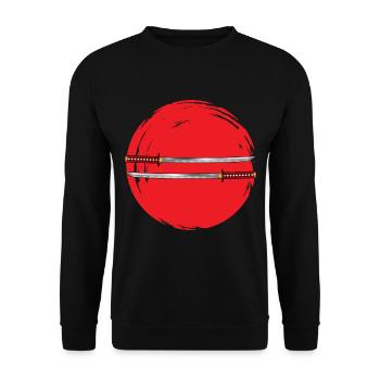Samurai Säbel Japan Manga Anime - Unisex Pullover - Schwarz - Vorne - Alina (178cm) & Michal (187cm)