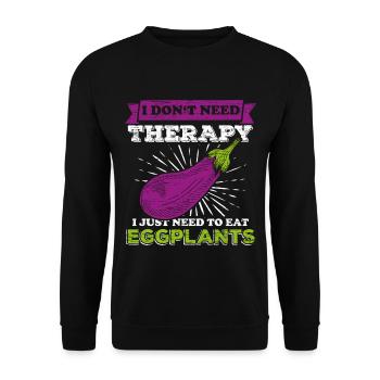 Eggplant gift - Unisex Sweatshirt - black - Front - Alina (178cm) & Michal (187cm)