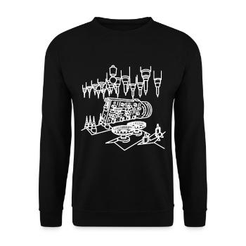 CNC milling machine - Unisex Sweatshirt - black - Front - Alina (178cm) & Michal (187cm)