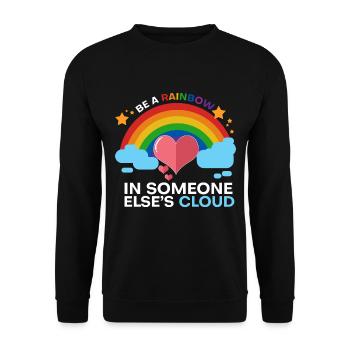 Soyez un arc-en-ciel dans le nuage d'elses de quelqu'un - Sweat-shirt Unisexe - noir - Devant - Alina (178cm) & Michal (187cm)