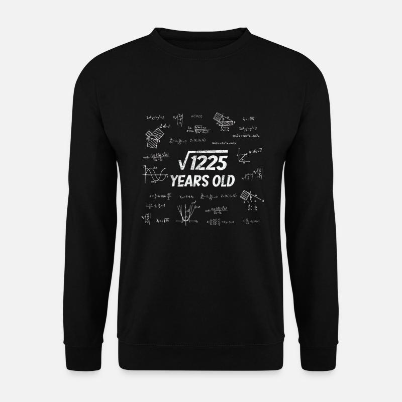 Quadratwurzel aus 1225 - 35. Geburtstag Mathe Nerd - Unisex Pullover - Schwarz