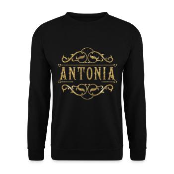 Antonia gold - Unisex Sweatshirt - black - Front - Alina (178cm) & Michal (187cm)