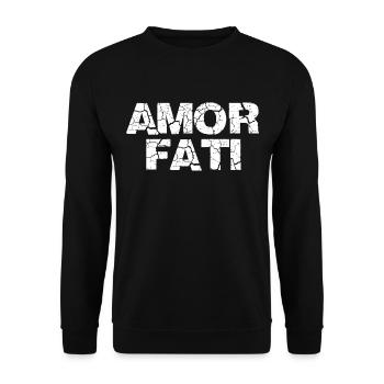Amor Fati - Sweat-shirt Unisexe - noir - Devant - Alina (178cm) & Michal (187cm)