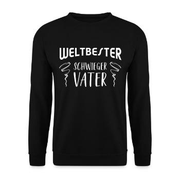 Vater Bester Geschenk Weltbester Schwiegervater - Unisex Pullover - Schwarz - Vorne - Alina (178cm) & Michal (187cm)