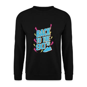 90s Party Shoe 90s Retro Gift - Unisex Sweatshirt - black - Front - Alina (178cm) & Michal (187cm)
