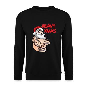 Tatouage de Noël lourd Santa Claus - Sweat-shirt Unisexe - noir - Devant - Alina (178cm) & Michal (187cm)