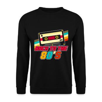 Back to 80s retro vintage cassette tape - Unisex Sweatshirt - black - Front - Alina (178cm) & Michal (187cm)