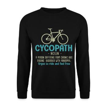 Cycopath Geschenk Radfahrer Fahrrad Fahrrad - Unisex Pullover - Schwarz - Vorne - Alina (178cm) & Michal (187cm)