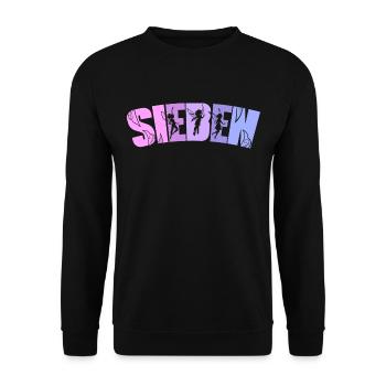Feen Geburtstag 7 Jahre Mädchen Kleine Fee - Unisex Pullover - Schwarz - Vorne - Alina (178cm) & Michal (187cm)