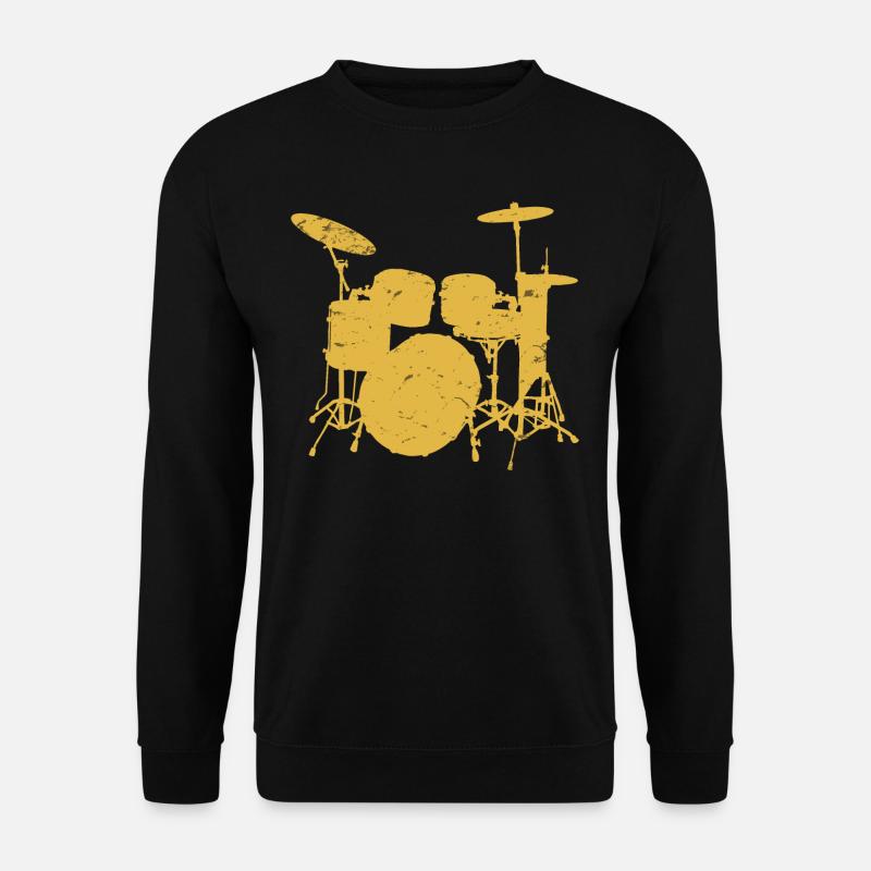 Vintage Retro Pop Art Drummer Gufts.Drumming Kit. - Unisex Sweatshirt - black