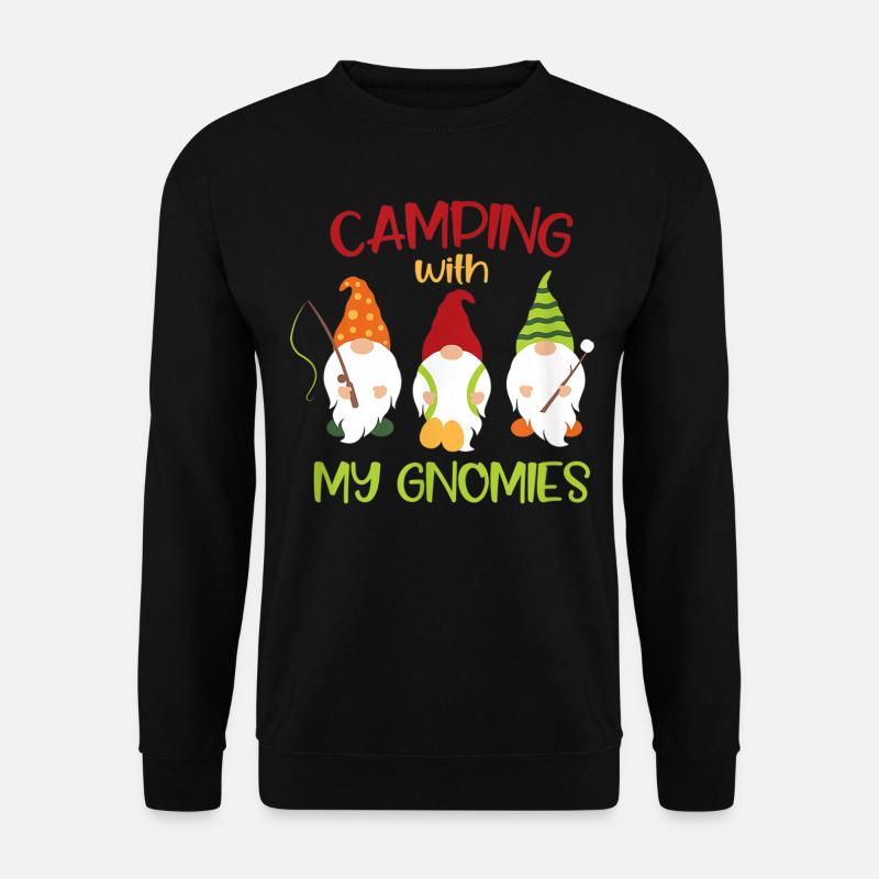 Camping mit meinen Gnomen - Unisex Pullover - Schwarz