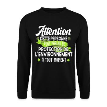 Protection environnement écologie Terre cadeau - Sweat-shirt Unisexe - noir - Devant - Alina (178cm) & Michal (187cm)