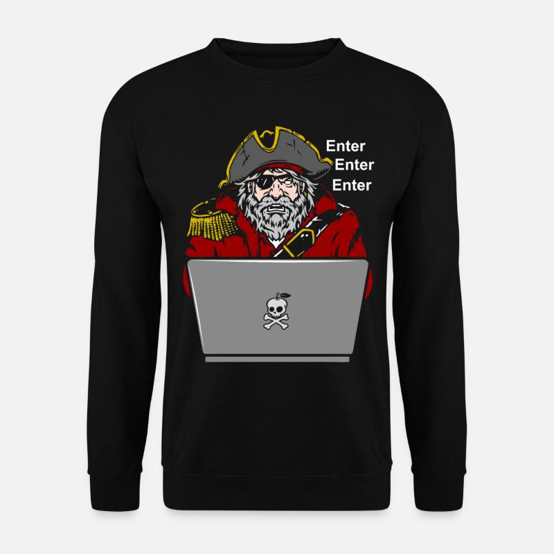 Pirat Notebook Enter - Unisex Pullover - Schwarz