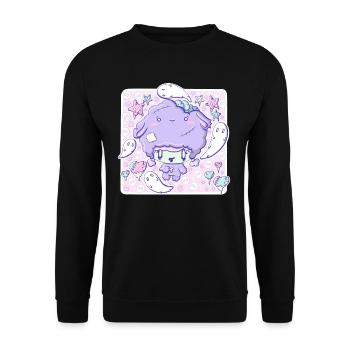 Cute Zombie Lamb bubble head cutie - Unisex Sweatshirt - black - Front - Alina (178cm) & Michal (187cm)