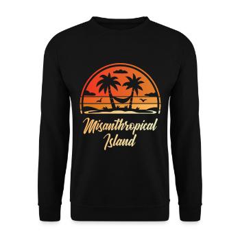 Misanthropical Island Sarcasm Funny Sayings - Unisex Sweatshirt - black - Front - Alina (178cm) & Michal (187cm)