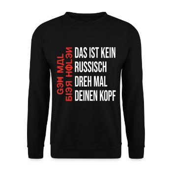 Geh Mal Bier Holen Lustige Alkohol Sprüche - Unisex Pullover - Schwarz - Vorne - Alina (178cm) & Michal (187cm)