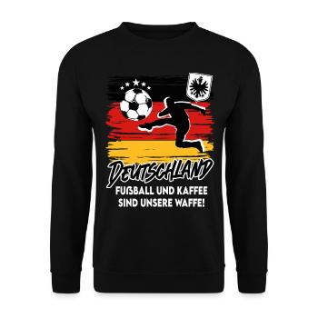 Fußball Deutschland Fussball Fan - Unisex Pullover - Schwarz - Vorne - Alina (178cm) & Michal (187cm)