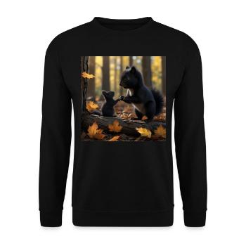 Maman Ecureuil et son bébé Canada - Sweat-shirt Unisexe - noir - Devant - Alina (178cm) & Michal (187cm)