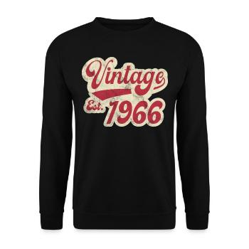Jahrgang Est 1966 - Unisex Pullover - Schwarz - Vorne - Alina (178cm) & Michal (187cm)