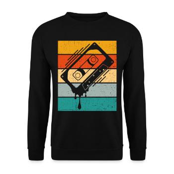 Dripping Cassette Tape Retro - Unisex Sweatshirt - black - Front - Alina (178cm) & Michal (187cm)